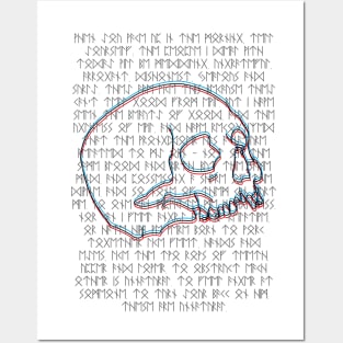 Marcus Aurelius Quote in Runic - 3D Skull Posters and Art